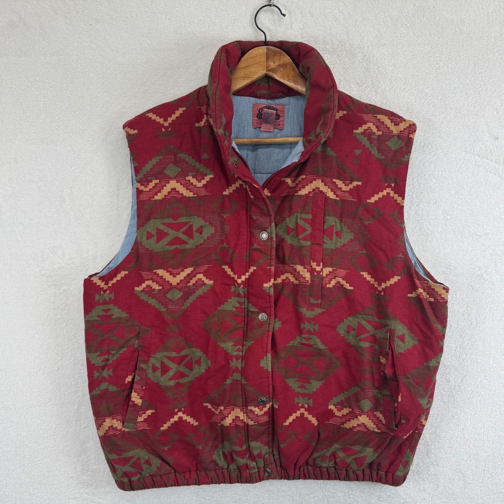 Cambridge Country Store‎ Southwestern Geometric Print Puffer Vest Size M